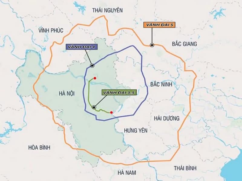 Thông tin cơ bản về triển khai bản đồ đường vành đai 5 Hà Nội