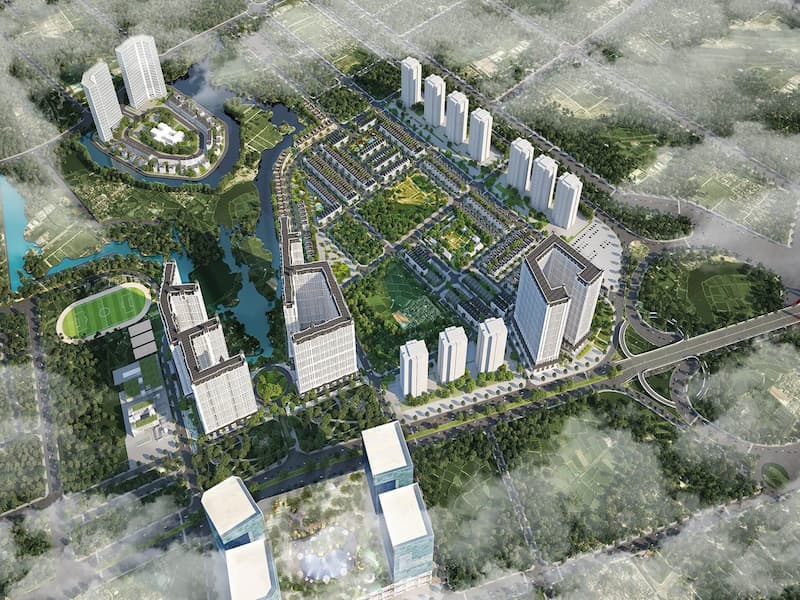 Hình ảnh tổng quan về dự án Green Center Villas