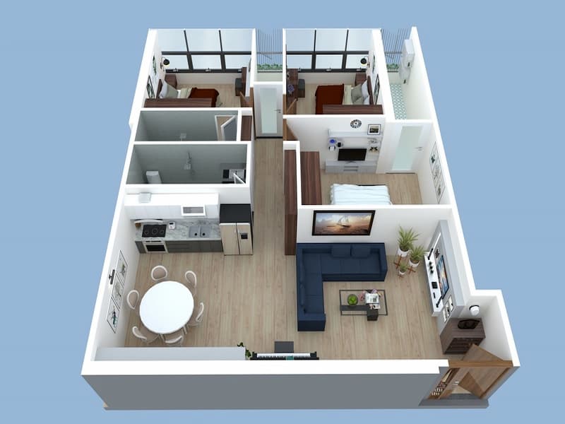 Thiết kế các căn hộ 3 phòng ngủ tại chung cư MHD